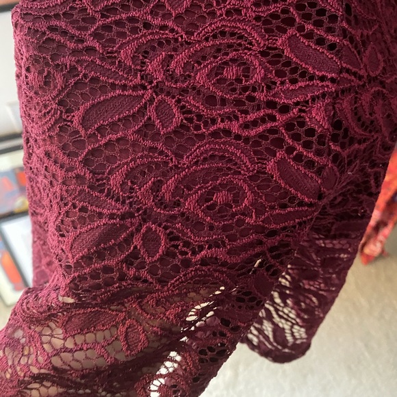 Fishbowl Burgundy Lace Floral Dress - Picture 4 of 4